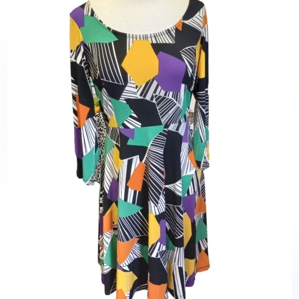 Ema & Michelle Multi Color Retro Midi